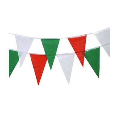 Groen/rood/wit vlaggenlijntjes 4 m