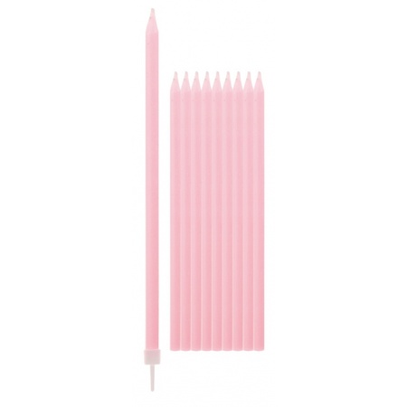 10x Light pink candles 15,5 cm