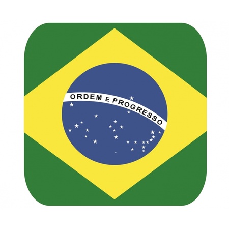Beer coasters Brazilian flag square 15 pcs