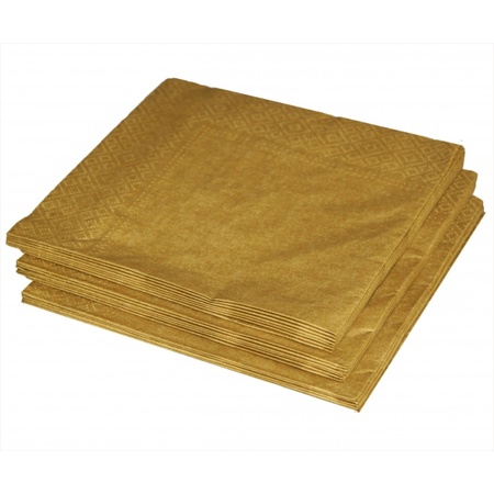 20x golden napkins 33 x 33 cm