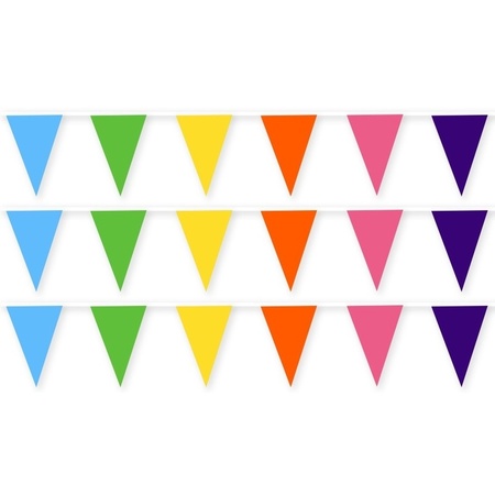 Likken voering vertraging 3x Gekleurde stoffen vlaggenlijnen/slingers 10 meter | Fun en Feest  Megastore Alkmaar