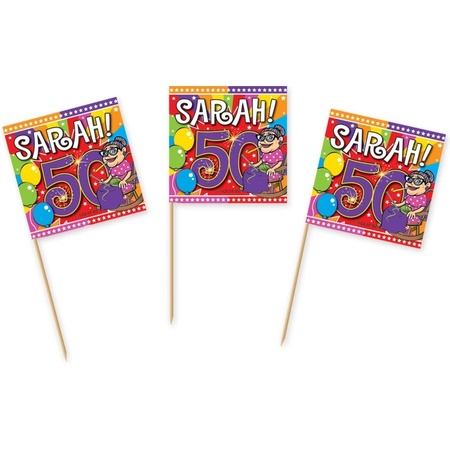 Sarah 50 jaar leeftijd themafeest pakket M versiering/decoratie