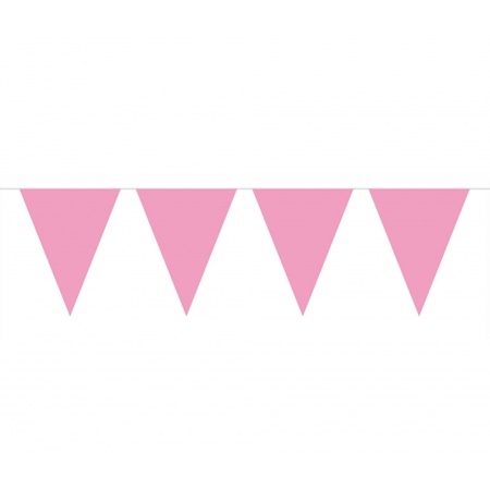 Vlaggenlijn effen baby roze 10 meter