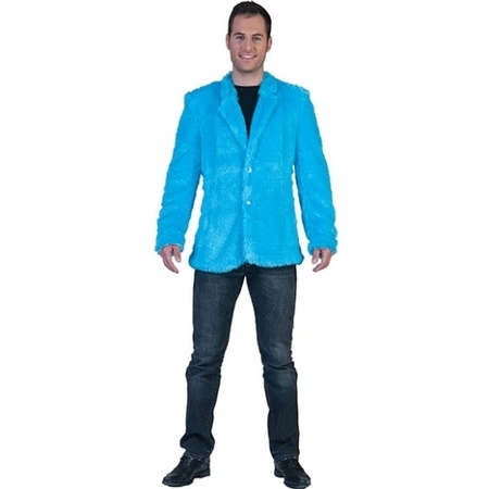 Blue plush jacket for men