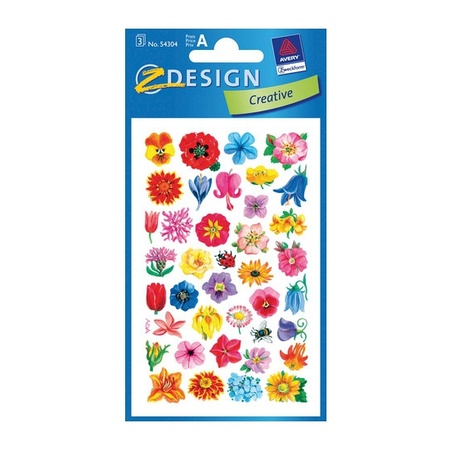 Bloemen deco kinder/hobby stickers 3x vellen
