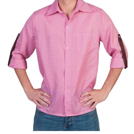 Cowboy outfit roze blouse voor heren
