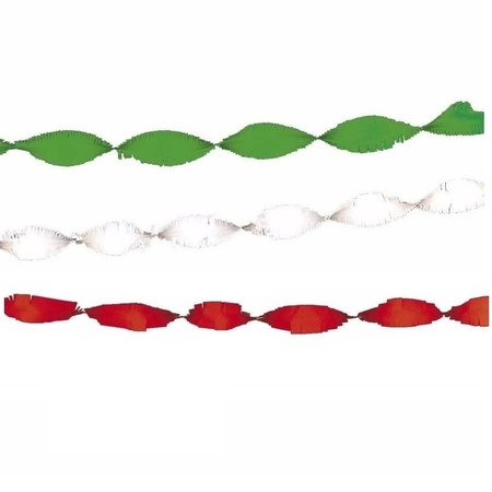 Groen rood witte crepe slingers