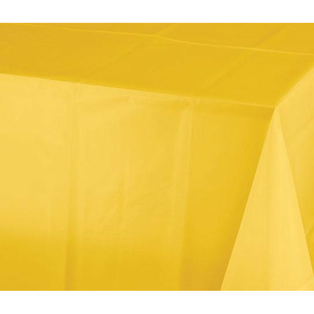 Feest tafelkleed van papier - geel - 274 x 137 cm - Pasen thema tafel versiering