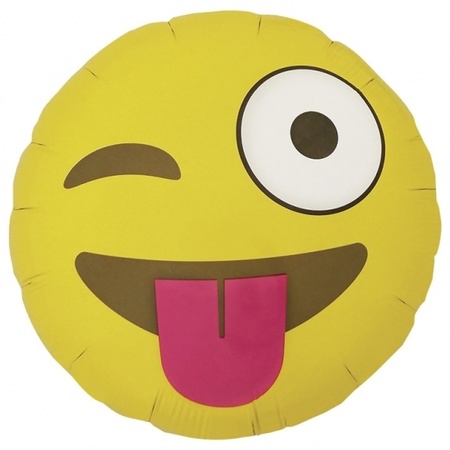 Knipoogje emoticon folie ballon 46 cm | Fun en Feest Megastore Alkmaar