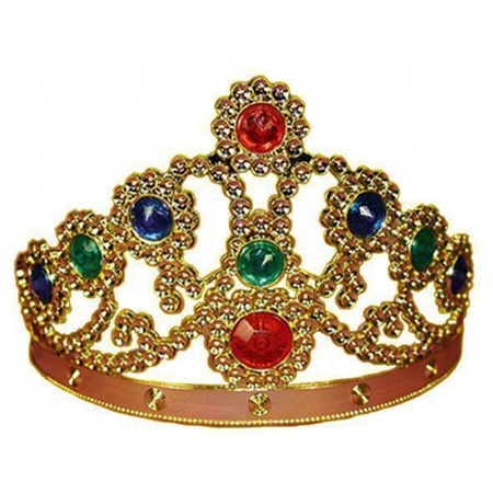 Carnaval gouden kroon met edelstenen