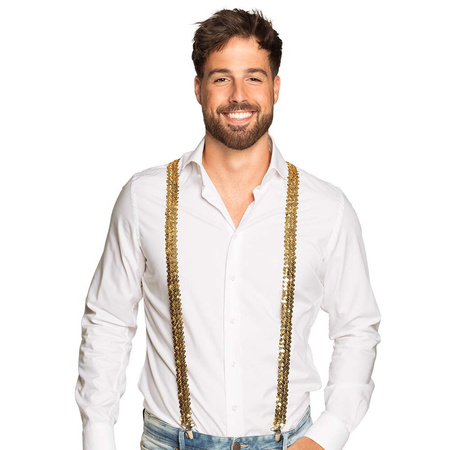 Suspenders sequins gold