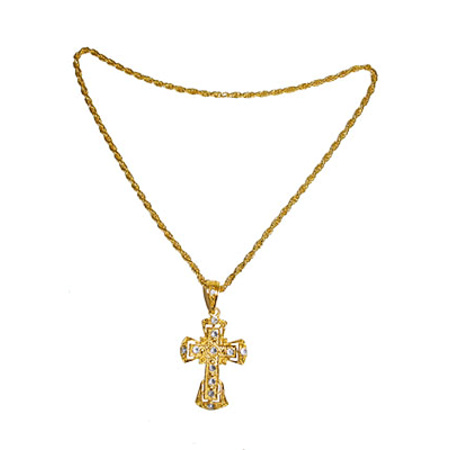 2x pieces nuns carnaval set headpiece and gold cross on chain