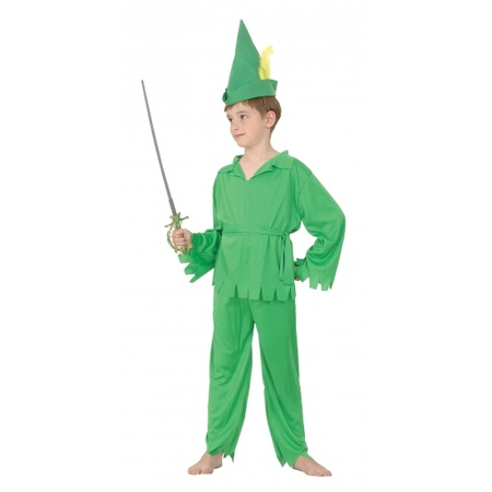 Groene bosjongen kostuum voor kinderen
