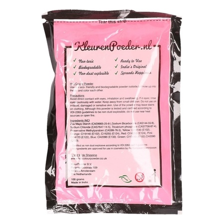 Holi powder roze 100 gram