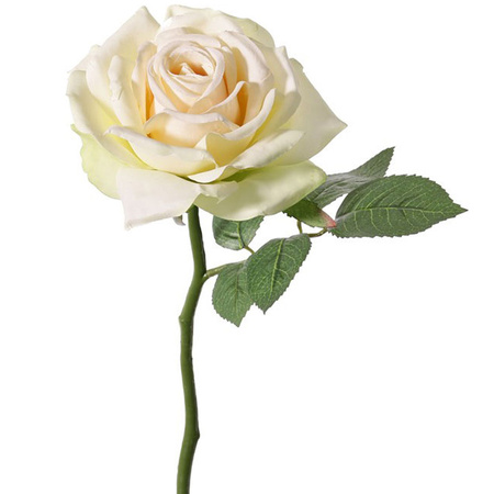 Artificial flower - cream white rose - de luxe - 30 cm