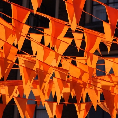 Orange bunting flags 30 pcs