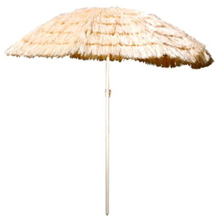 Rieten Hawaii parasol cremekleurig