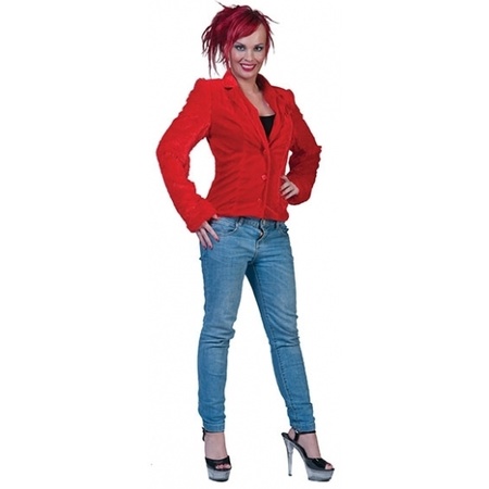 Red plush jacket for ladies
