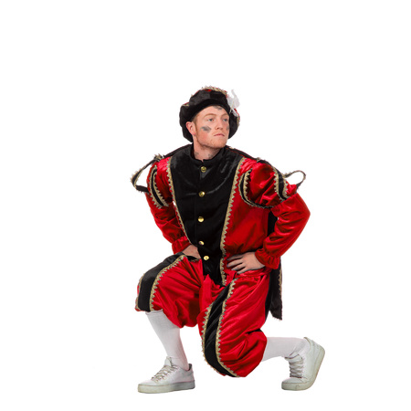 Carnavalskostuum Rood/zwarte pieten kostuum fluweel
