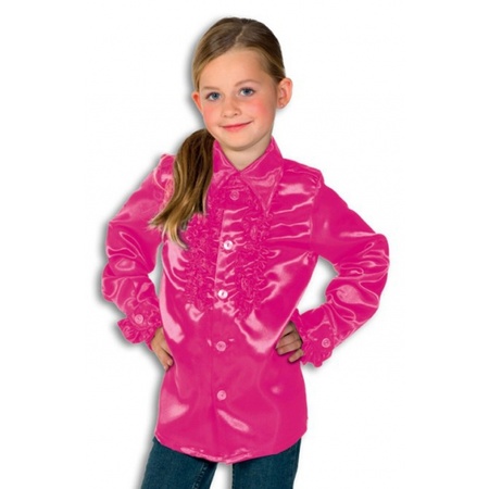 Roze disco blouse Rouches blouse roze voor jongens