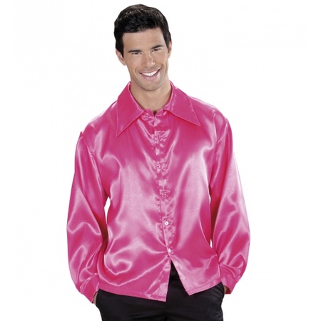 Roze satijnen blouse