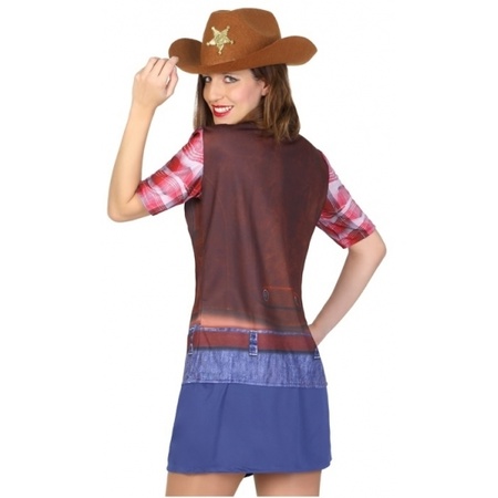 Verkleed sheriff shirt voor dames