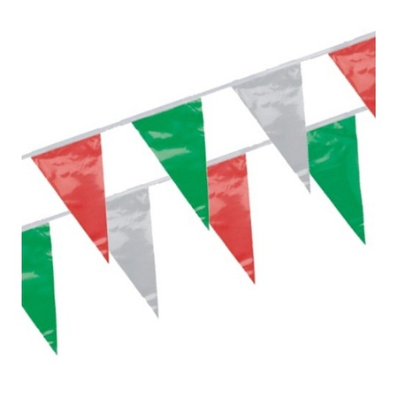Groen/rood/wit vlaggenlijntjes 4 m