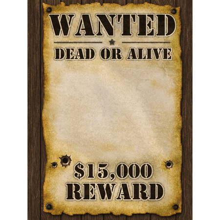 Western thema Most Wanted poster