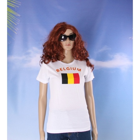 T-shirt met Belgische vlag print voor dames