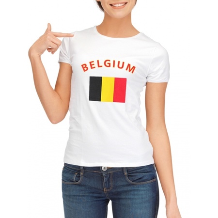 T-shirt met Belgische vlag print voor dames