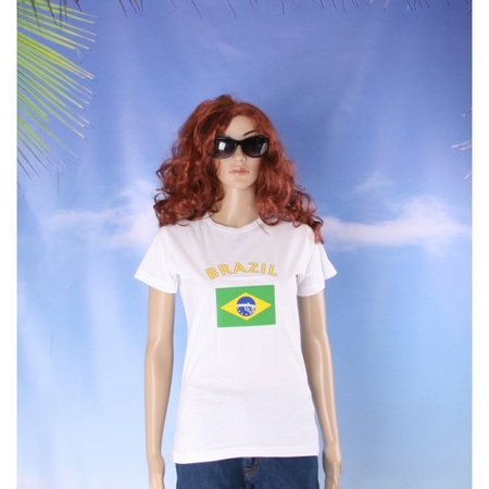 T-shirt met Brazilische vlag print voor dames