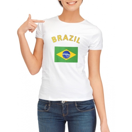 T-shirt met Brazilische vlag print voor dames